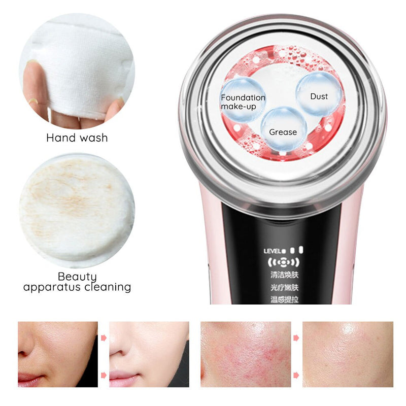 Massageador Facial Luz LED Terapia Sonic Vibração Remoção de Rugas.