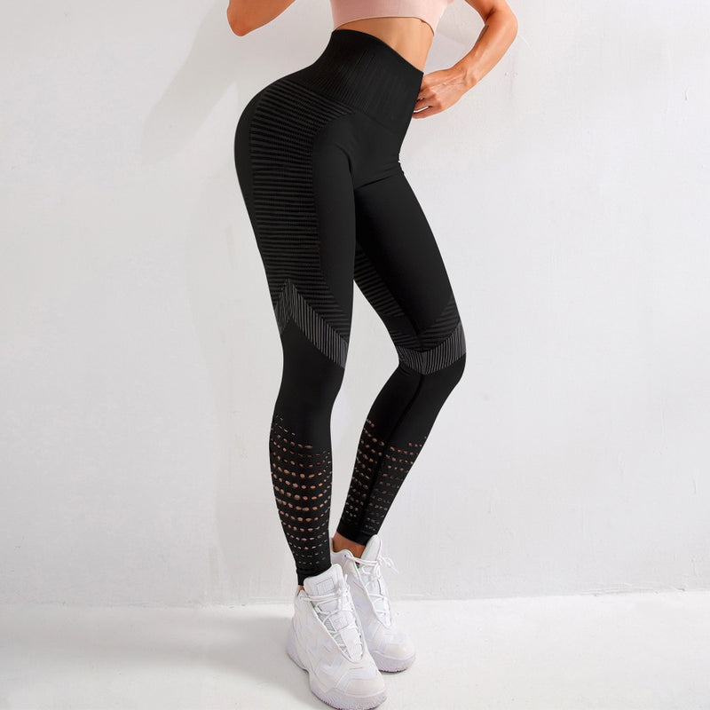 Calça Leggings De Cintura Alta Sem Costura/Malha Respirável, Confort.